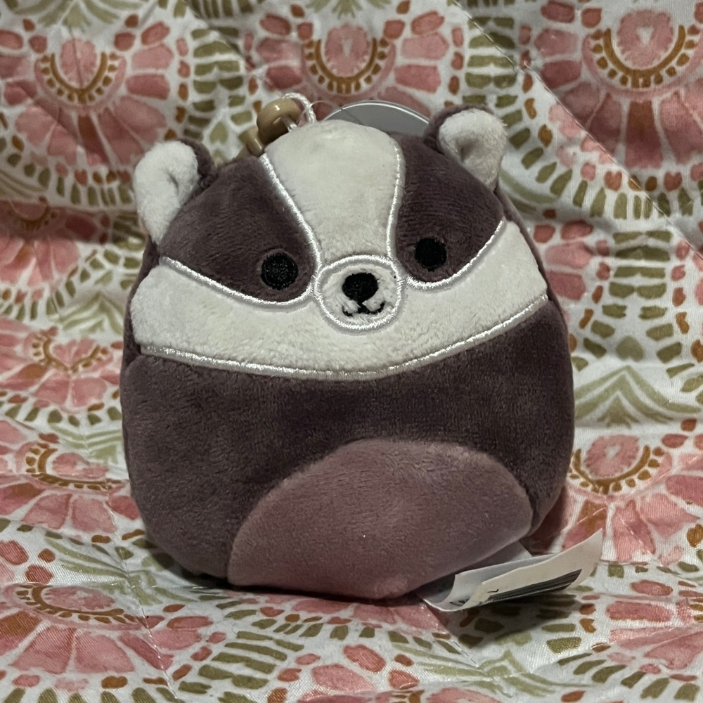 Mita Squishmallow Clip - 3.5” Honey Badger Squishmallow Clip-on Plush